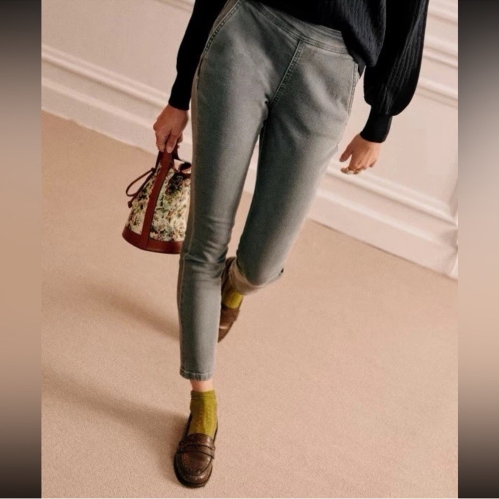 Sezane Gray Slim-Fit Trousers
